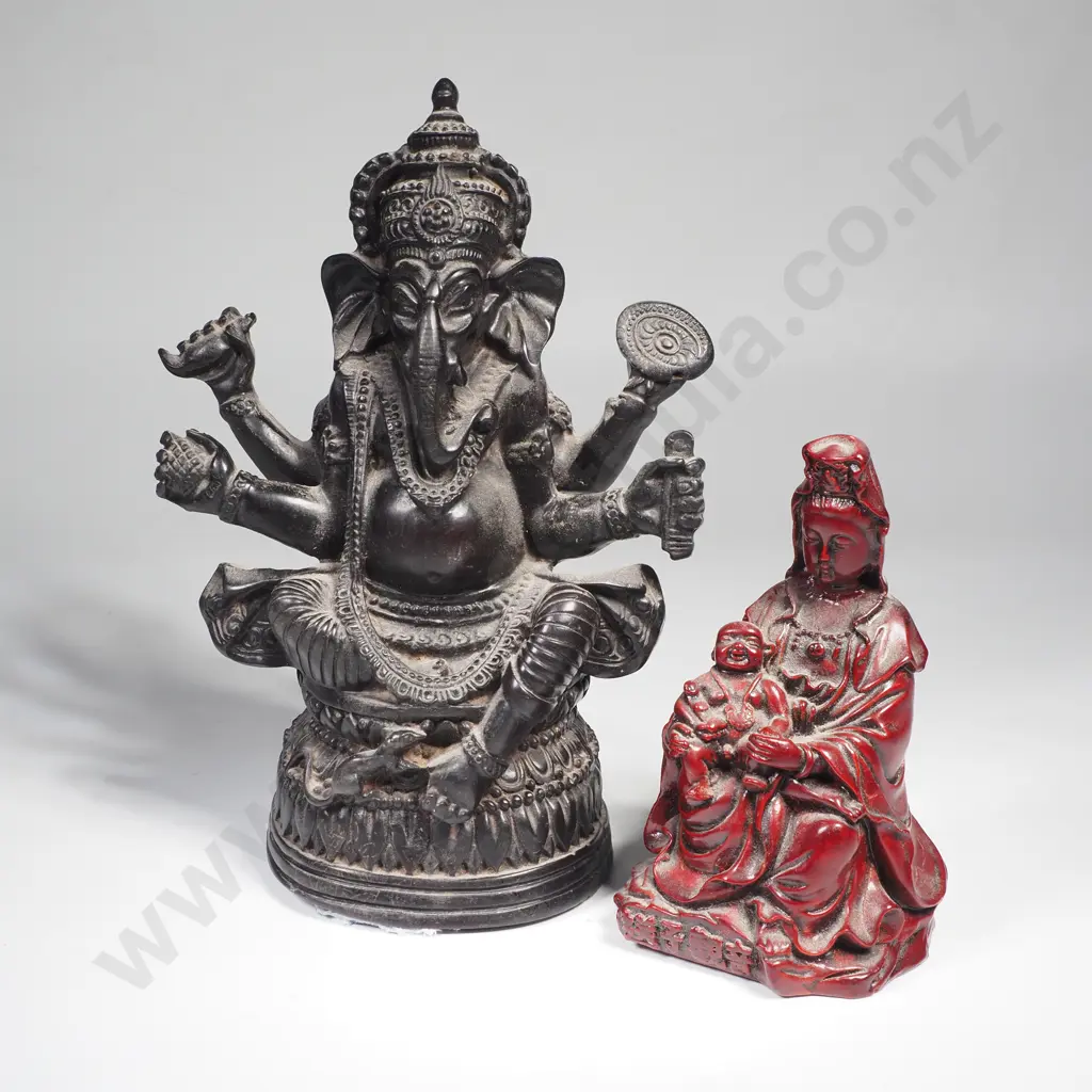 Resin Figures of Ganesha & Guanyin Image 1++