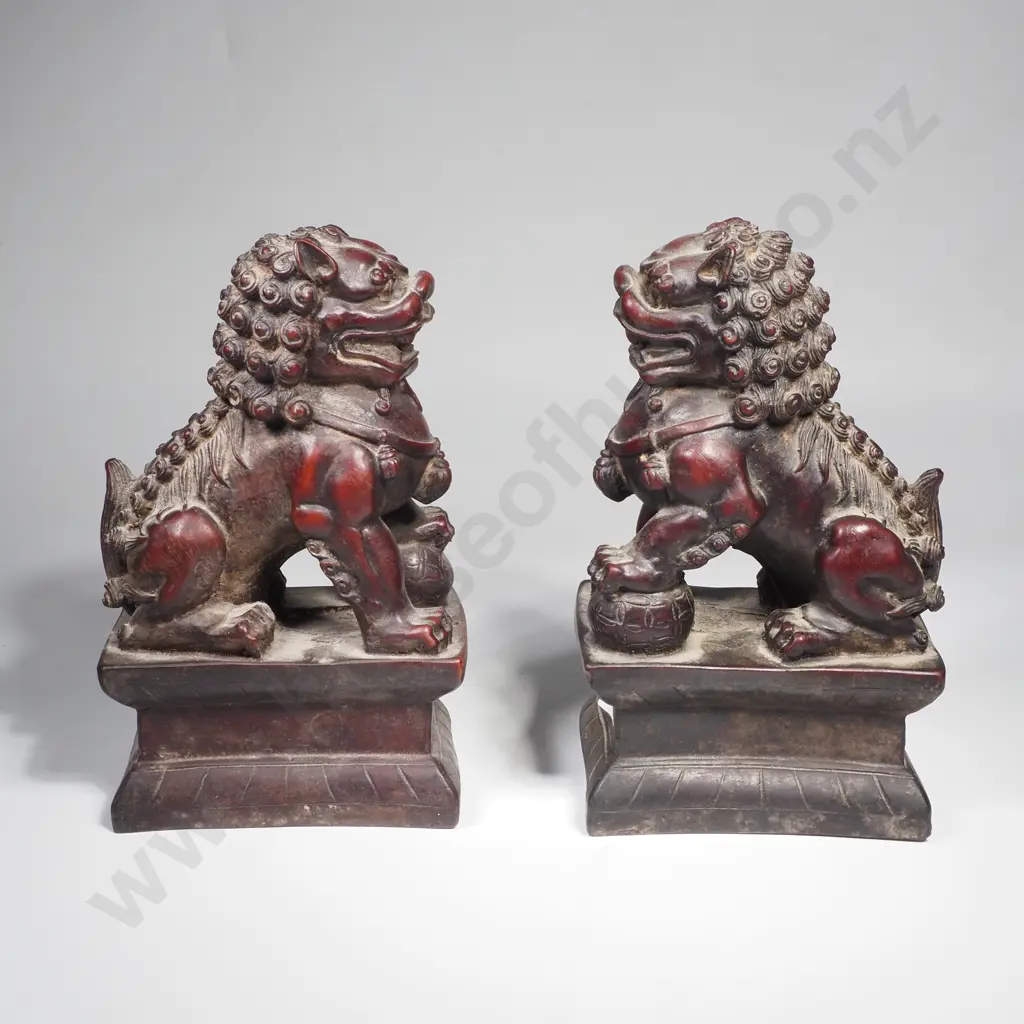 Vintage Pair of Chinese Foo Dogs Image 1++