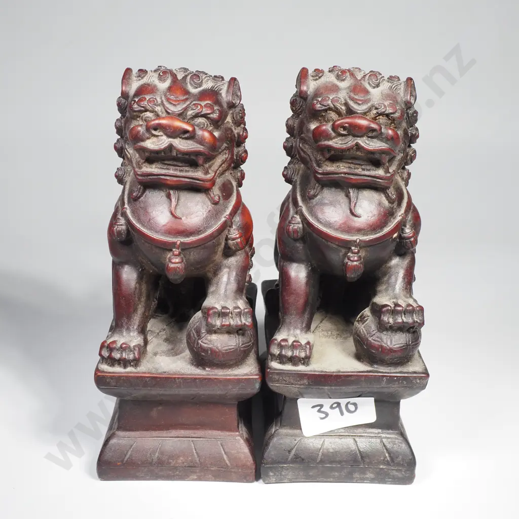 Vintage Pair of Chinese Foo Dogs Image 1++