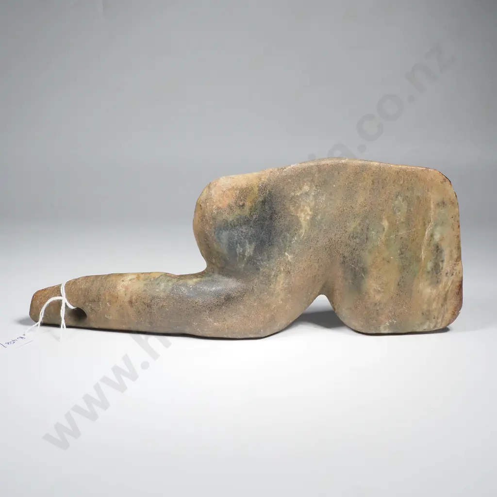 Monolithic Style  Stone Axe, Both Head & Axe Carved from a Single Piece of Stone w Hole at the Base of the Handle Image 1++