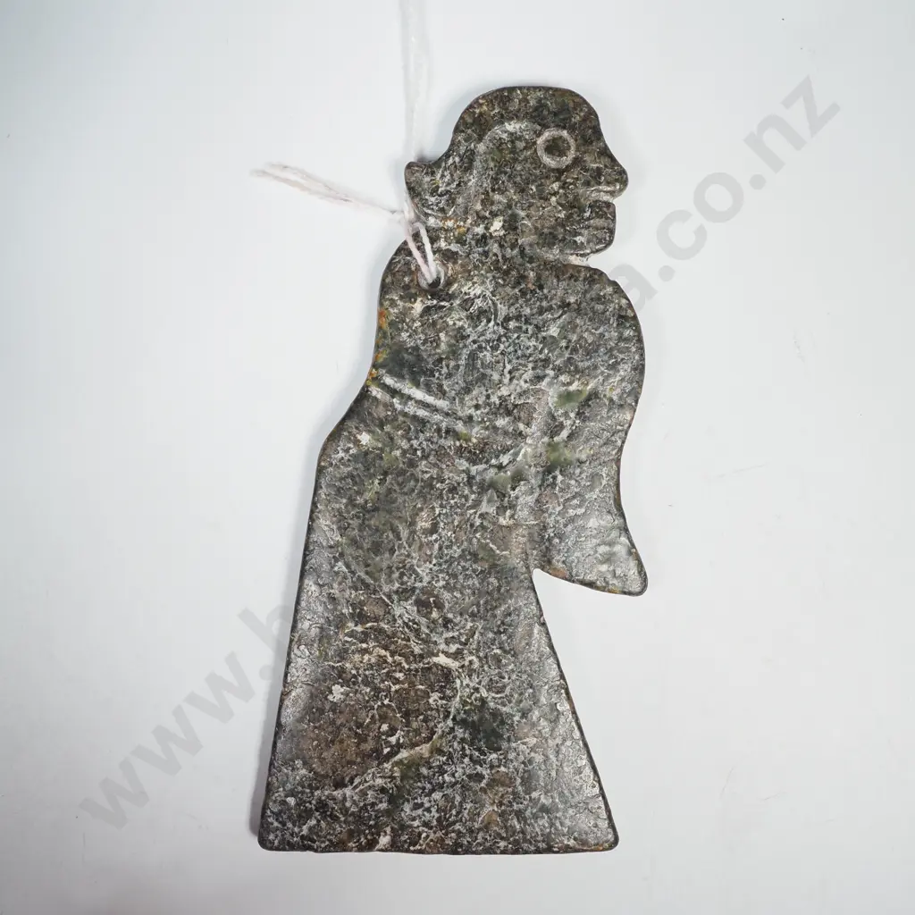 Chinese Flat Jade Stone Carving Representing a Dancing Girl or Goddess Figure Image 1++