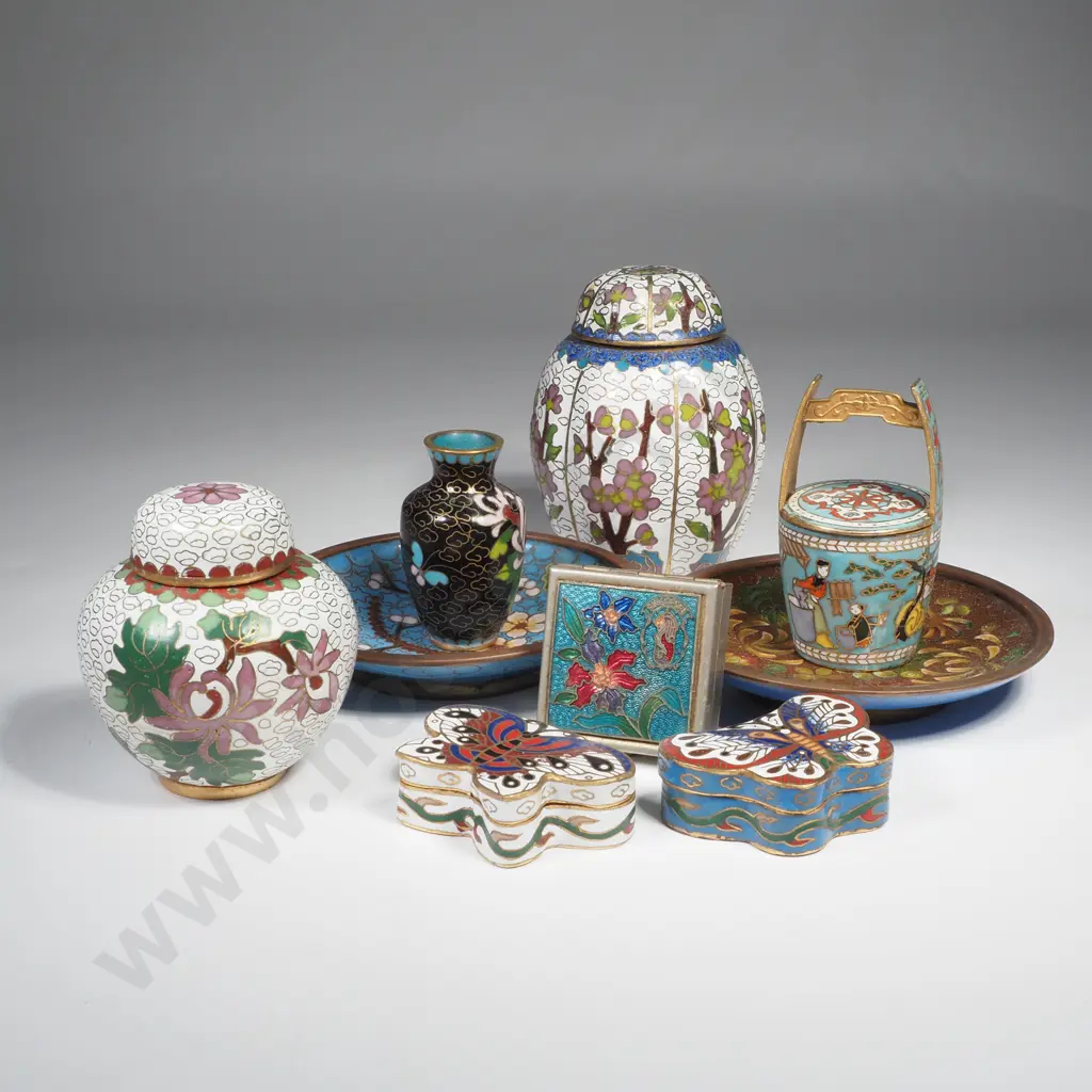 Assorted Chinese Cloisonne Pieces - Ginger Jars etc Image 1++
