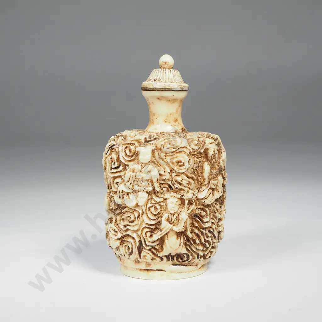 Chinese Carved Resin Snuff Bottle Image 1++