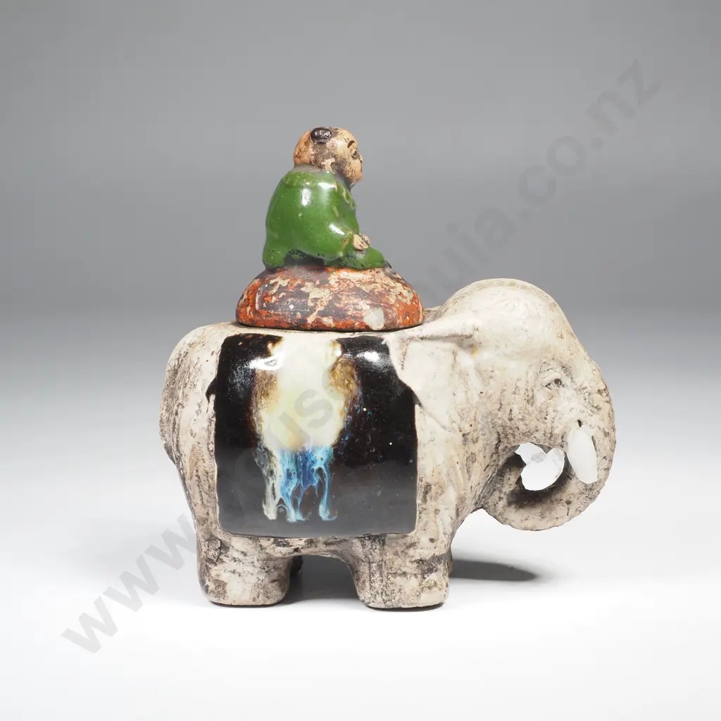 Antique Oriental Elephant Ink Pot Image 1++