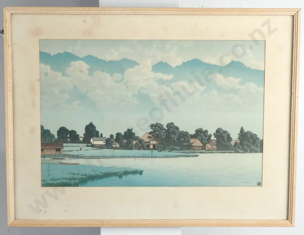 Kawase Hasui - Lake Kizaki in Shinshu, Woodblock Print Image 1++