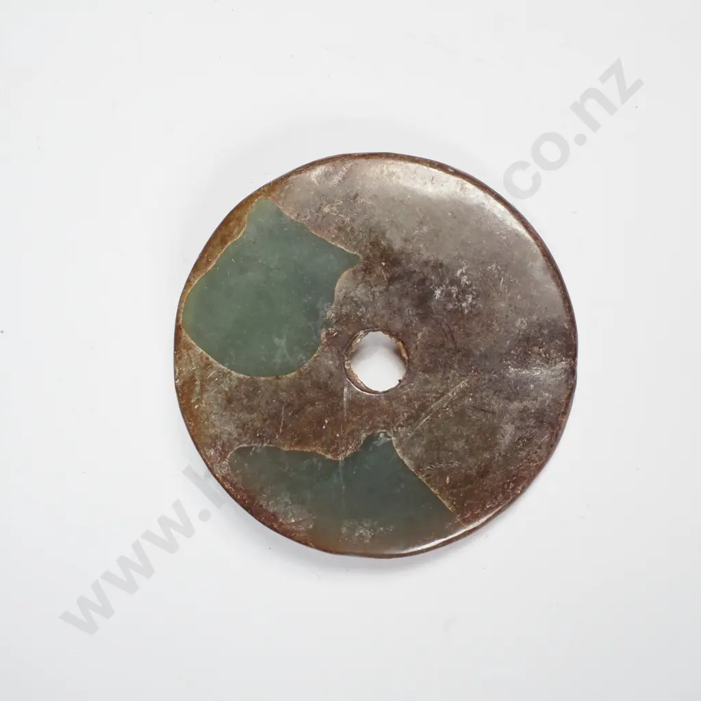 Jade Flat Bi  Disc With Circular Hole In The Centre Image 1++