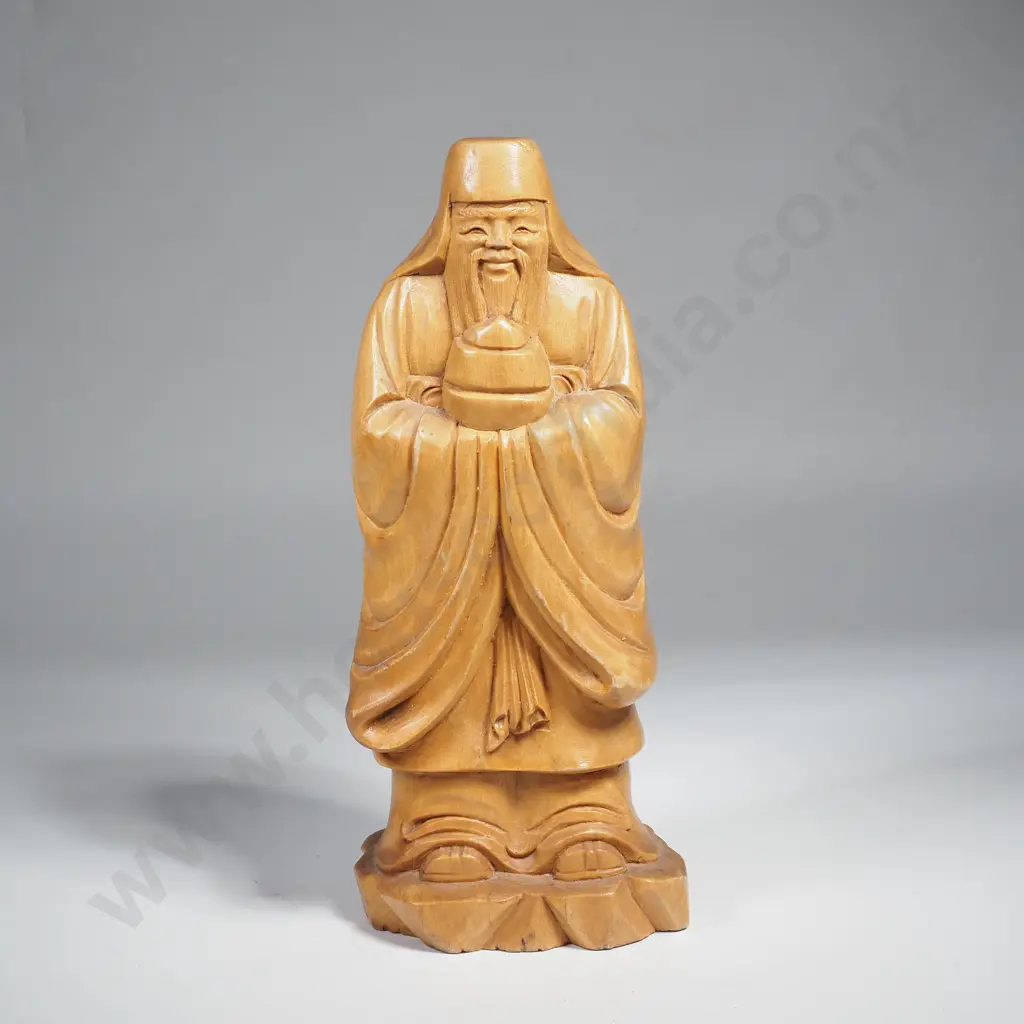 Vintage Chinese Wooden Carved Wooden Figure Image 1++