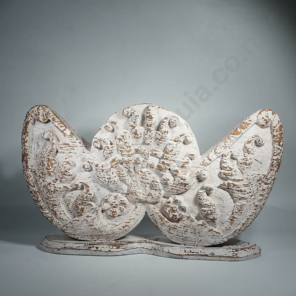 Antique Wooden Elephant Saddle Adornment from a Royal Howdah (the Ceremonial Carriage or Saddle Mounted on Elephants) Image 1++