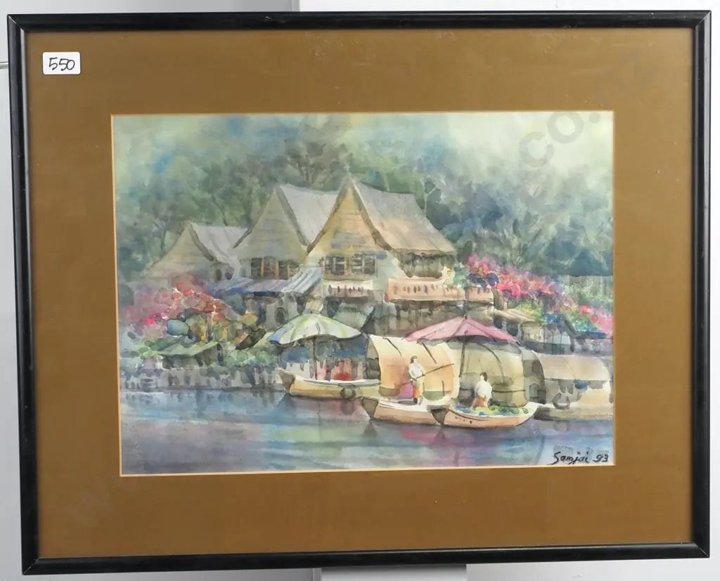 Somjai: Thai Stilt Houses & Boats, Watercolour Image 1++