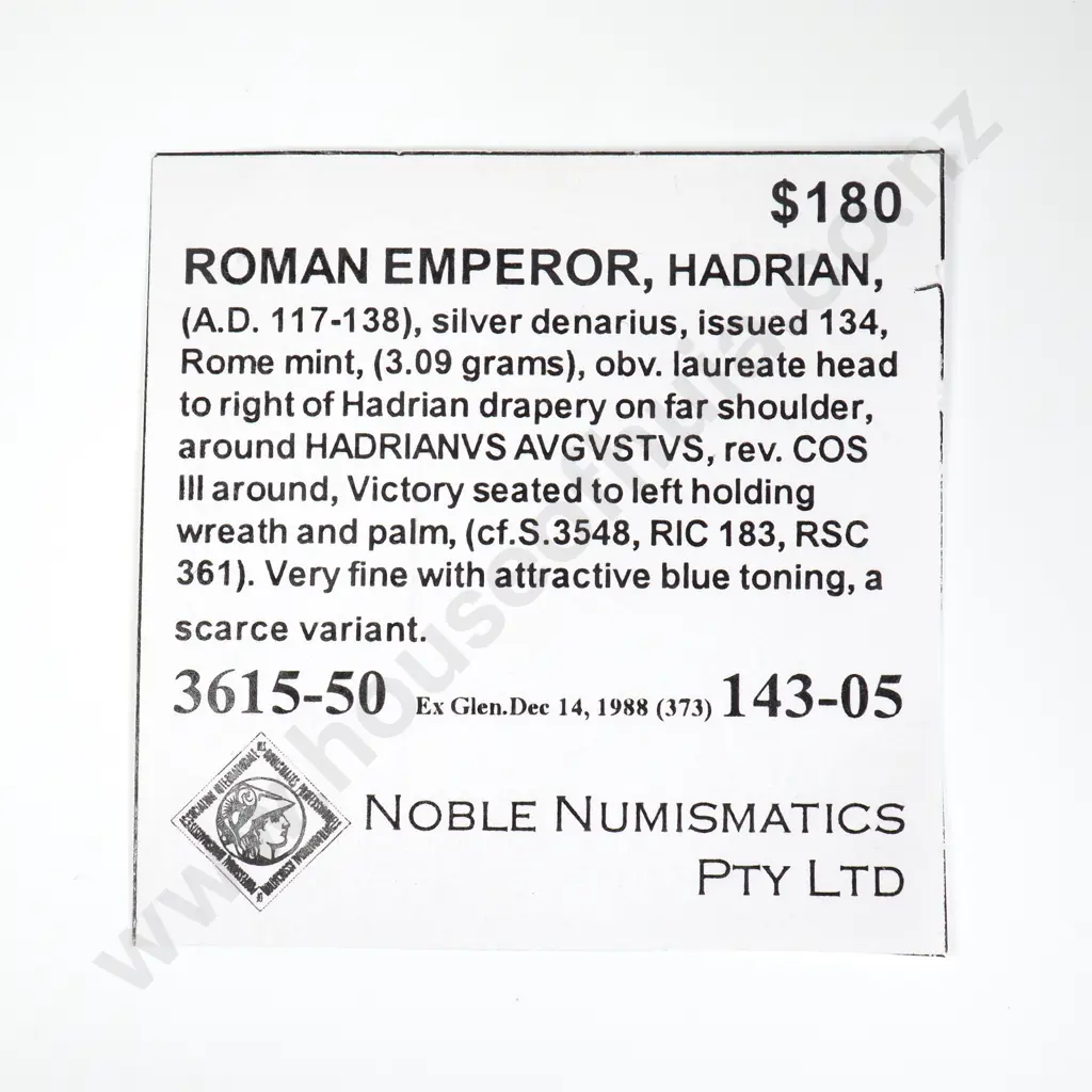 Ancient Rome Hardian Denarius (AD 117-138) Image 1++