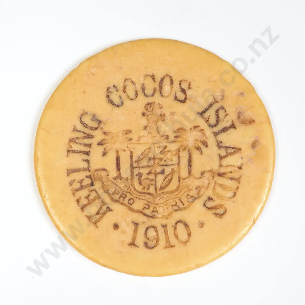 Keeling Cocos Islands 1913 Ivorine 2 Rupees Image 1++