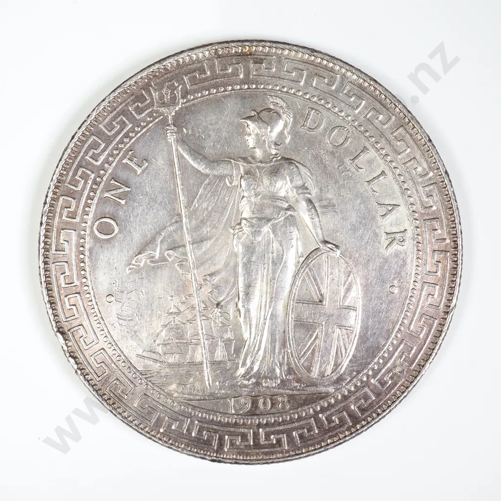 British Trade Dollar 1908 Bombay Mint Image 1++