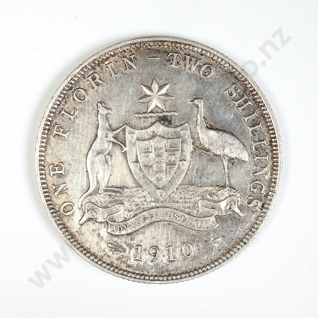 Australia 1910 Florin Image 1++