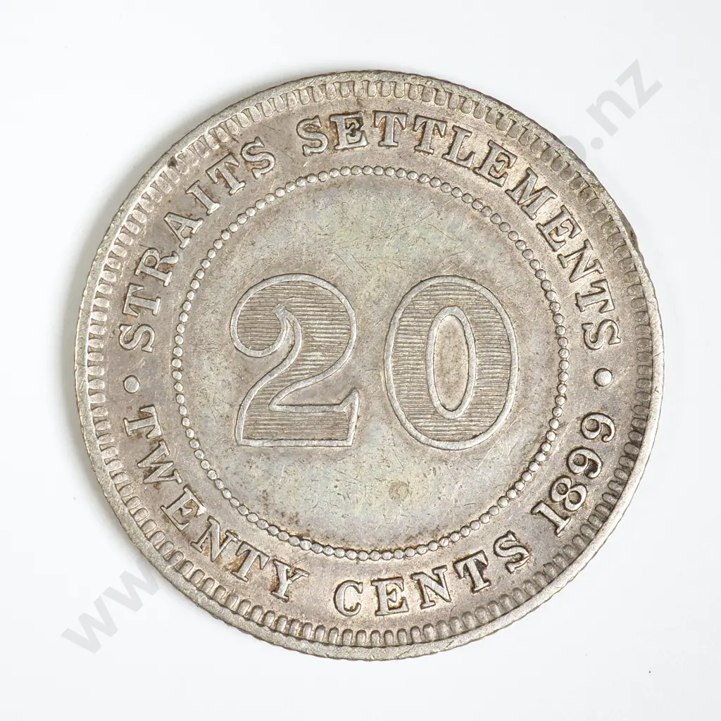 Straits Settlements 1899 20 Cents Image 1++