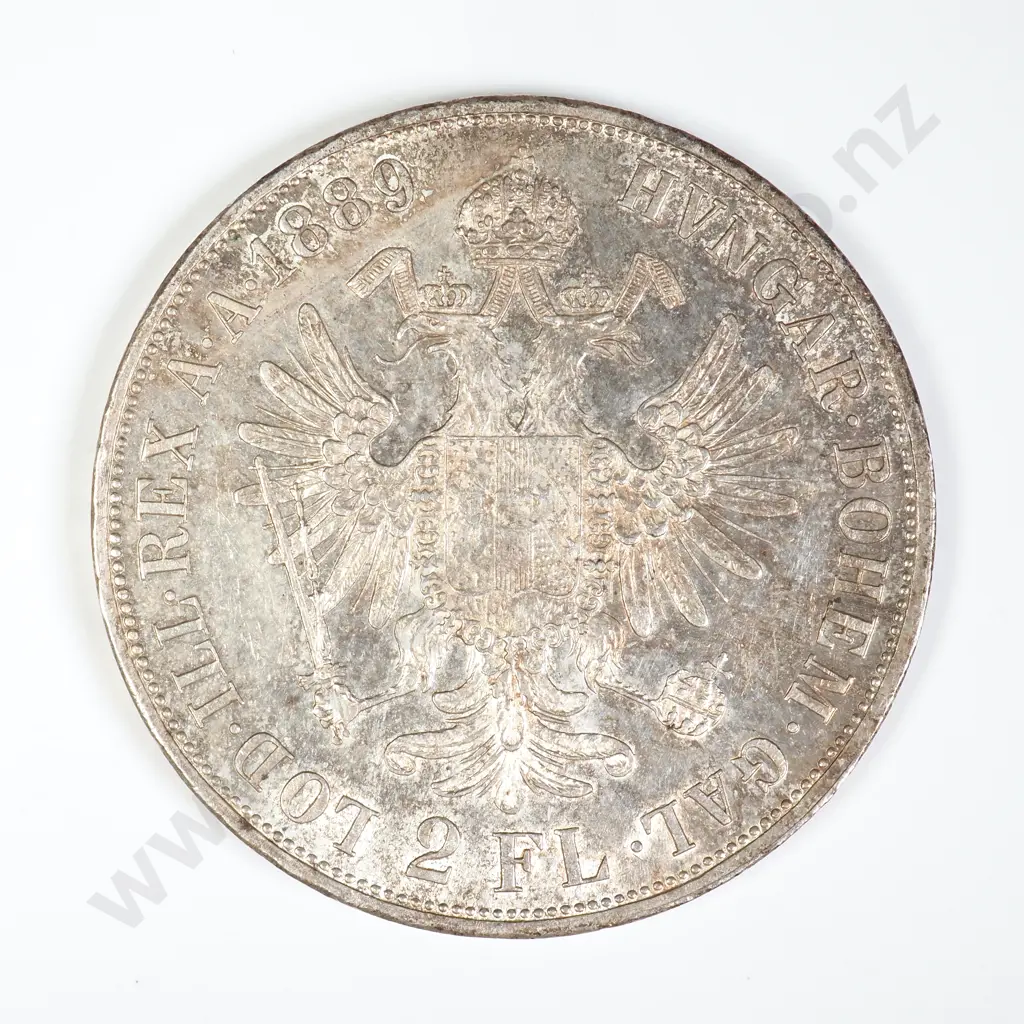 1889 Austria Two Florins Image 1++