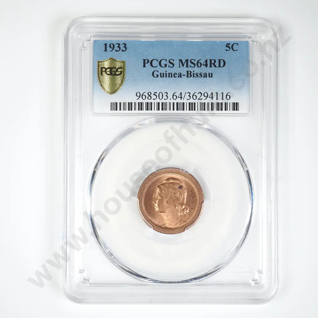 Guinea - Bissau 1933 5 Centavos PCGS MS 64 Slab Image 1++