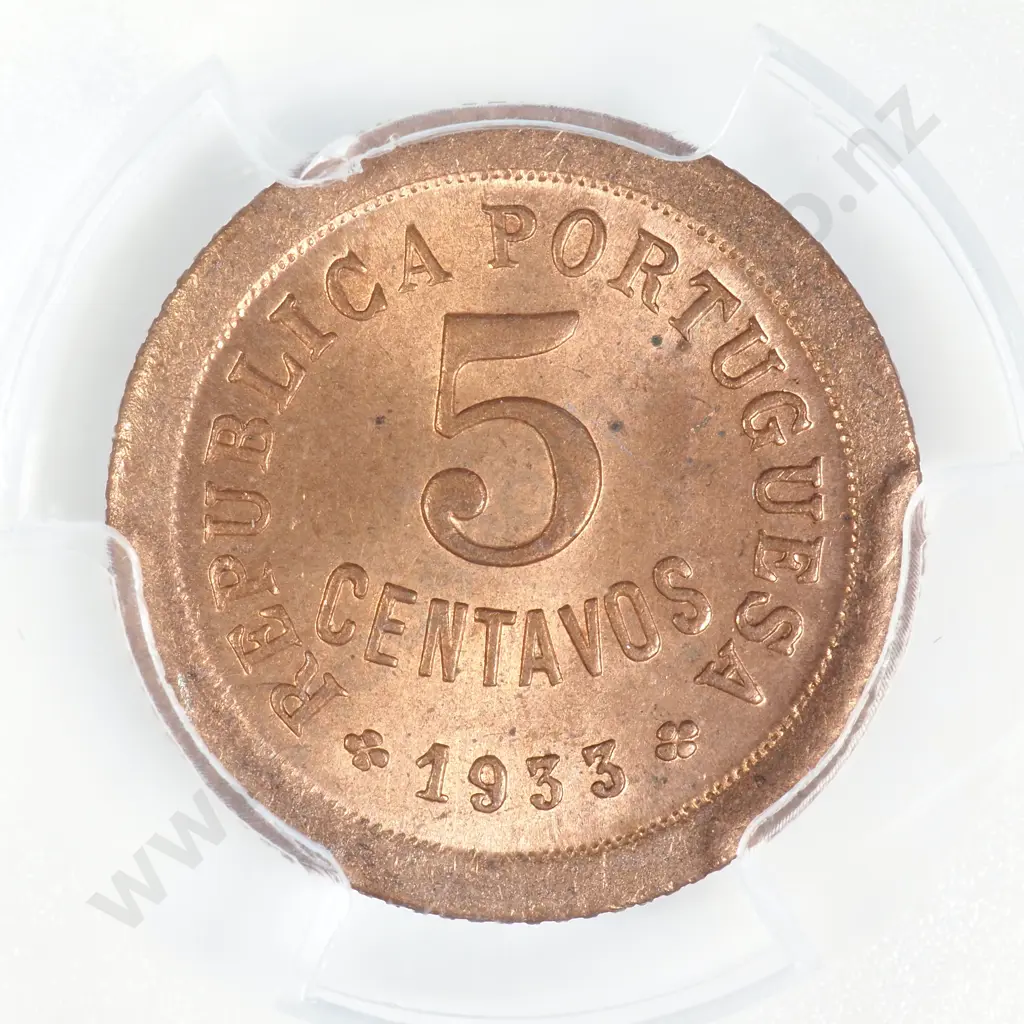 Guinea - Bissau 1933 5 Centavos PCGS MS 64 Slab Image 1++