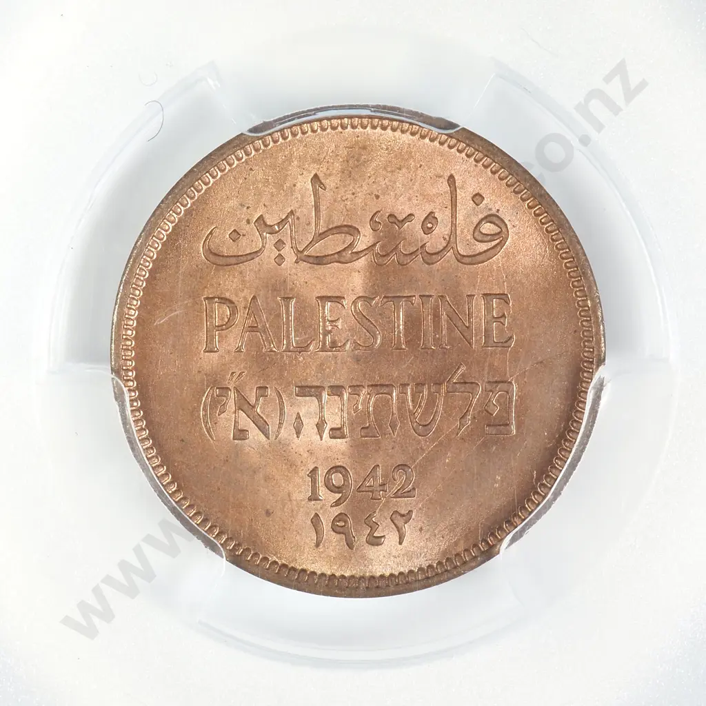 Palestine 1942 One Mil in PCGS Holder MS64 (Red) Image 1++