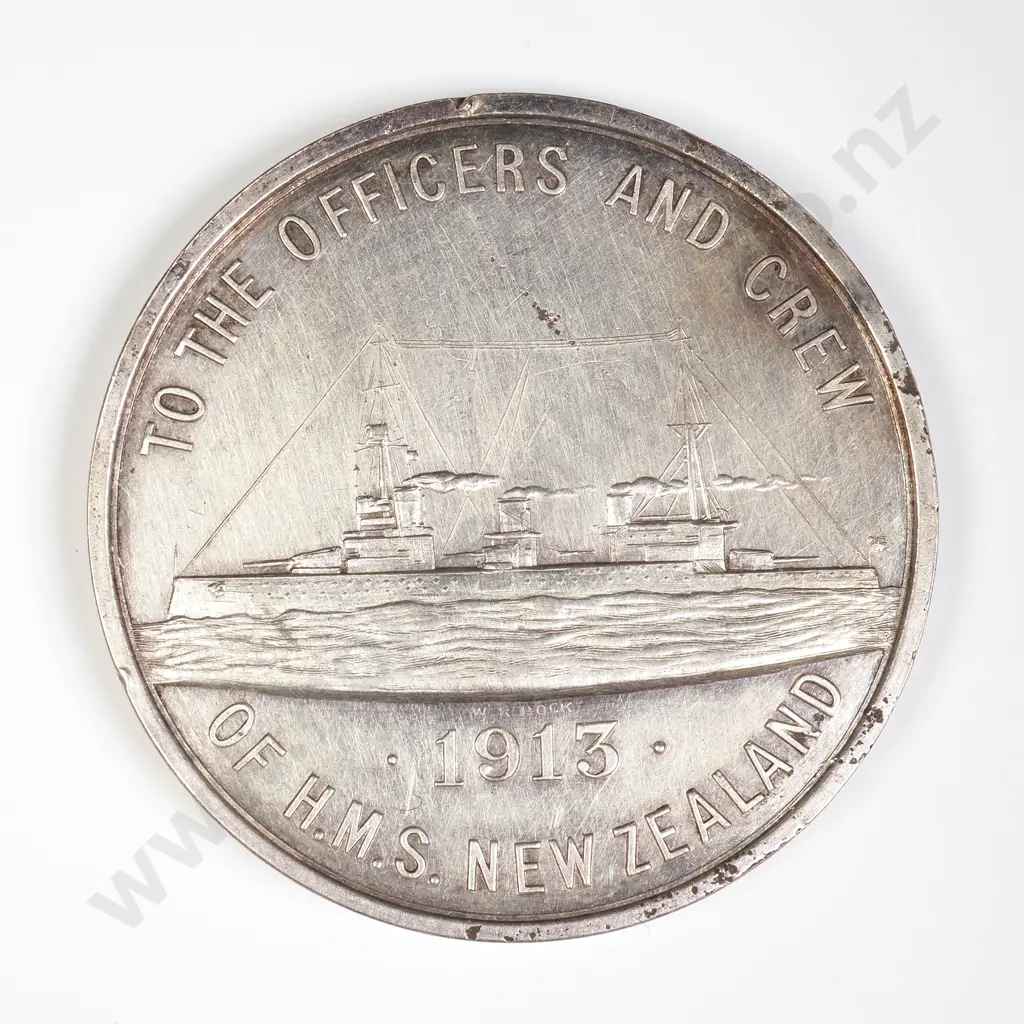 HMS NZ 1913 Medal - To Officers & Crew Image 1++