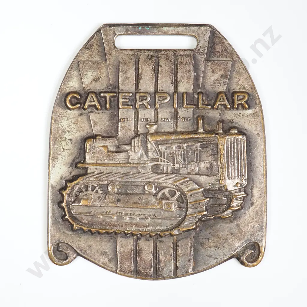 NZ 1930's Caterpillar Gough Gough & Hamer Silvered Key Fob Image 1++