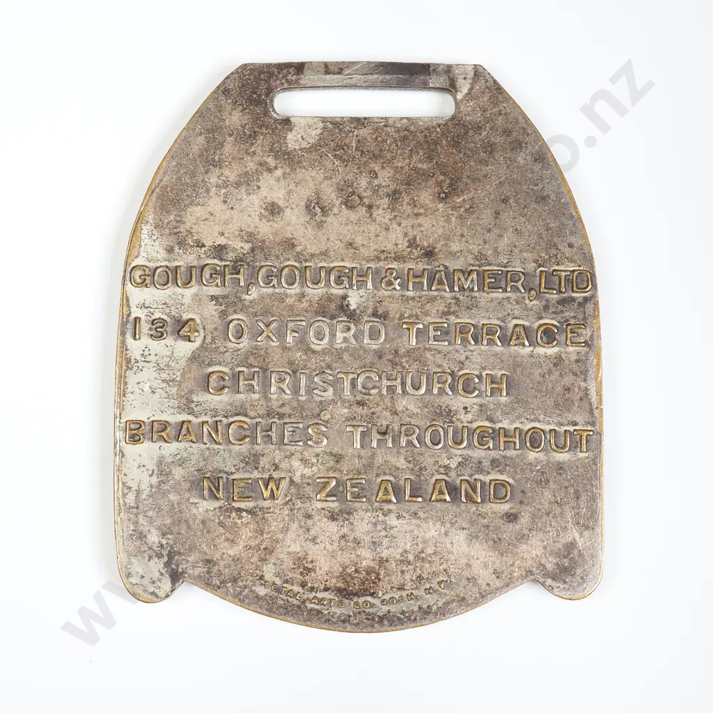 NZ 1930's Caterpillar Gough Gough & Hamer Silvered Key Fob Image 1++
