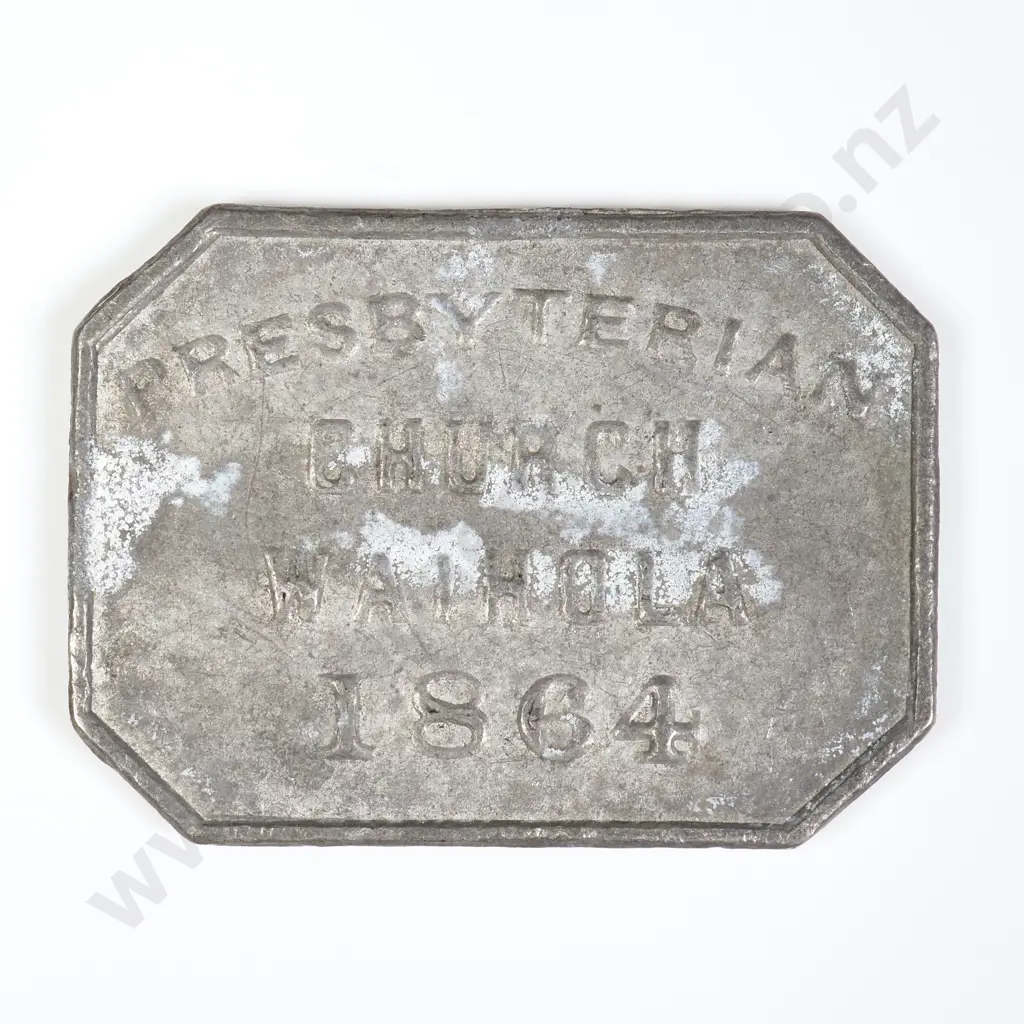 NZ 1864 Waihola Communion Token Image 1++