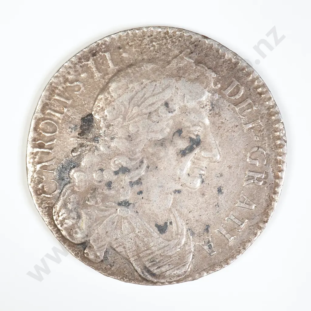 GB 1683 Half Crown - Charles II - Shipwreck Coin Image 1++