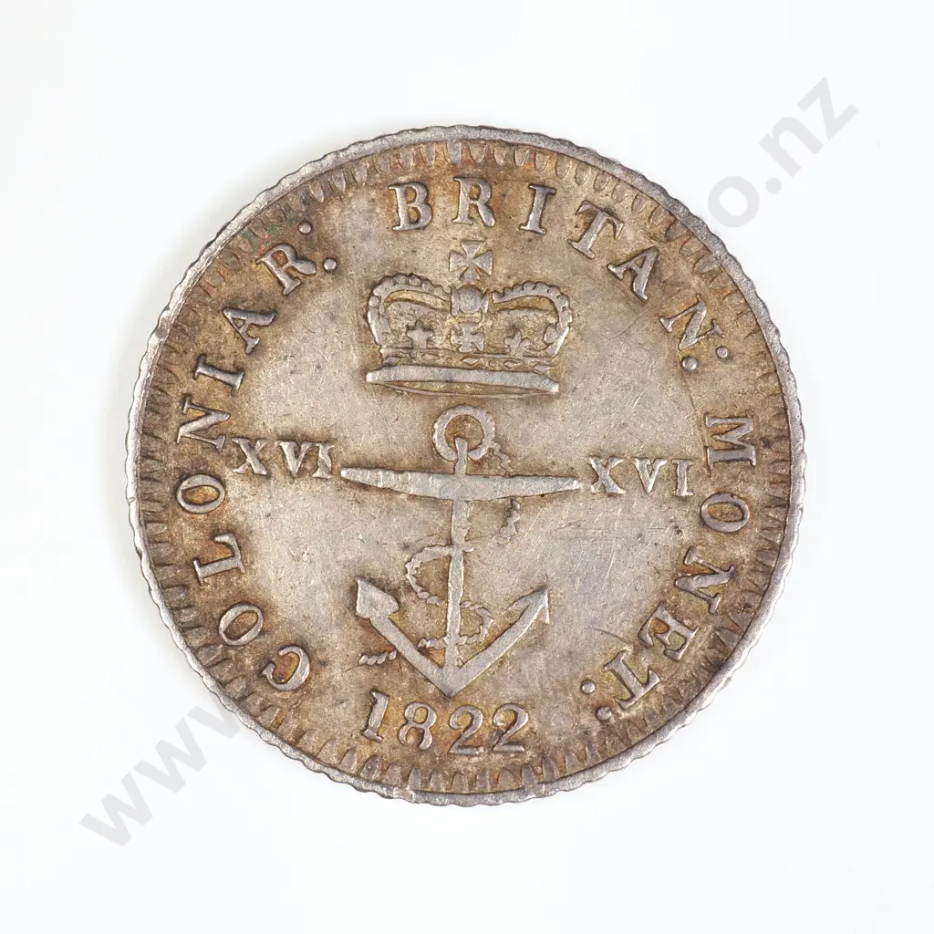 British West Indies 1822 1/16th Dollar "Anchor Money" Image 1++