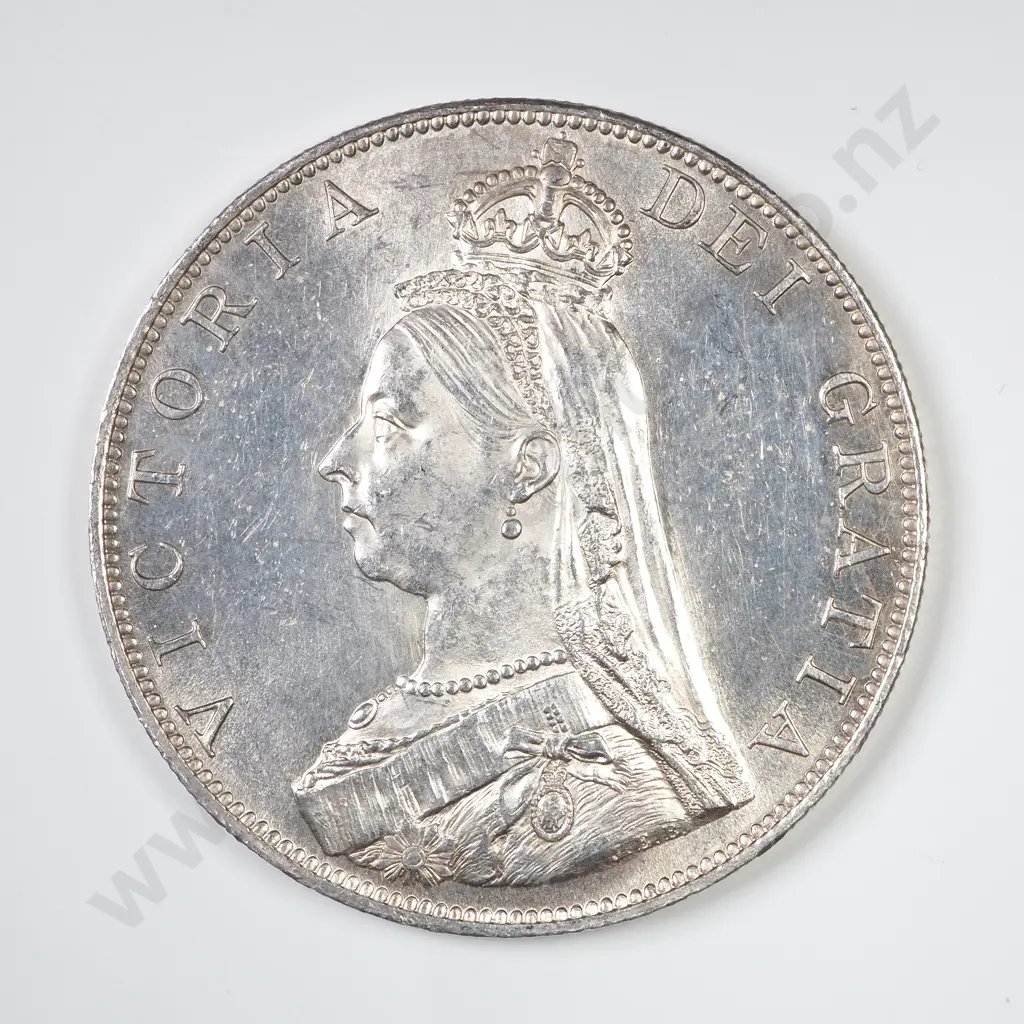 GB 1889 Double Florin Jubilee Head - Brilliant Lustre Image 1++