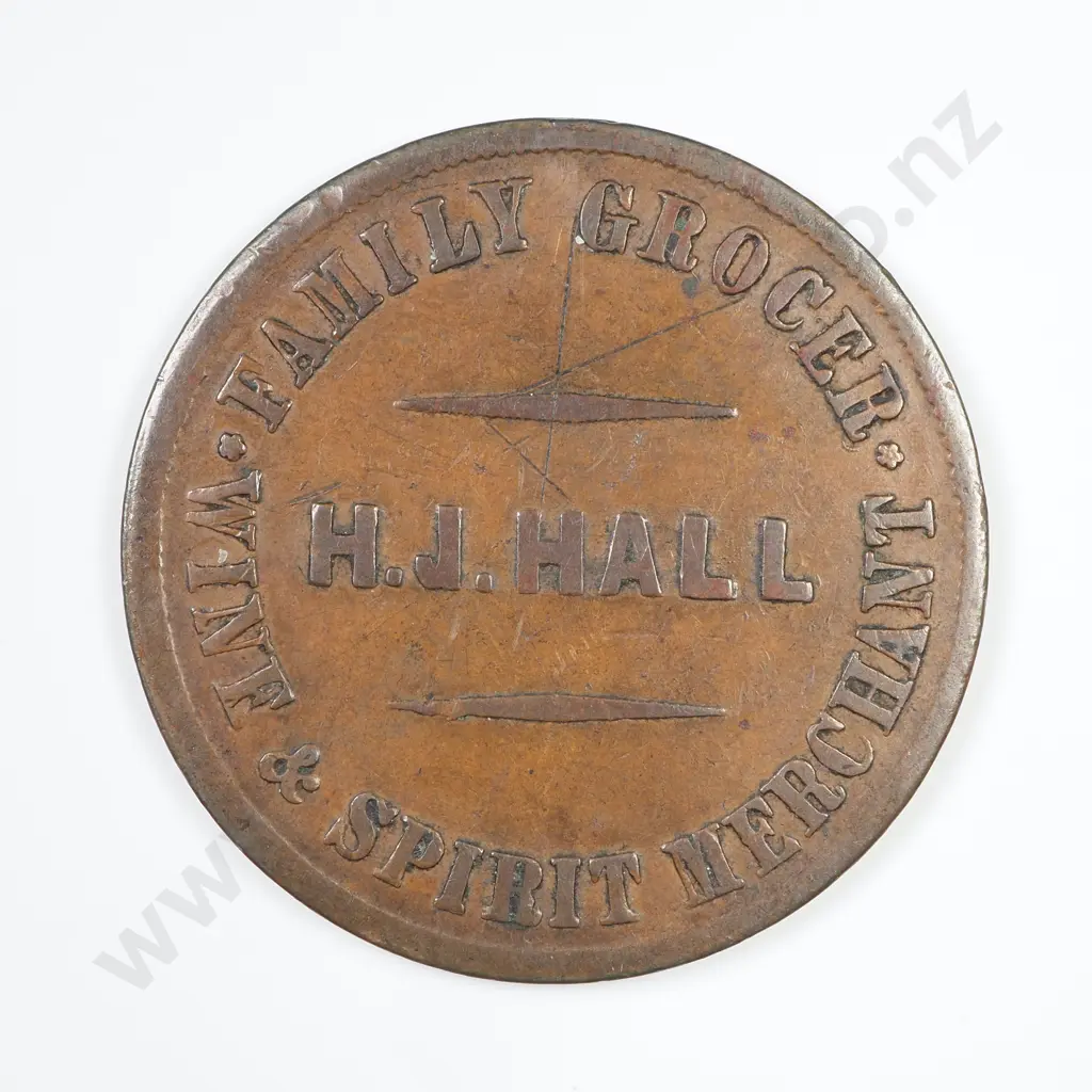 NZ (1864-5) Half Penny Token Image 1++