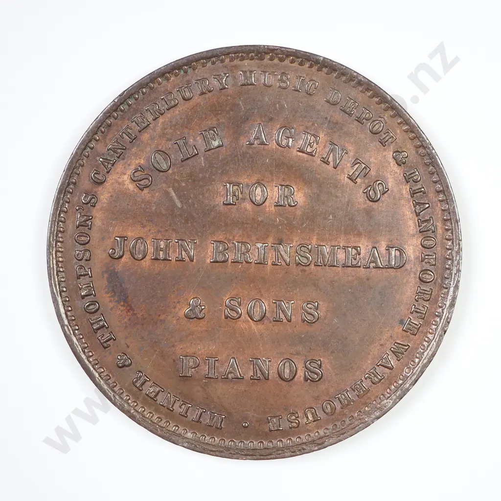 NZ 1881 Milner & Thompson Penny Token Image 1++