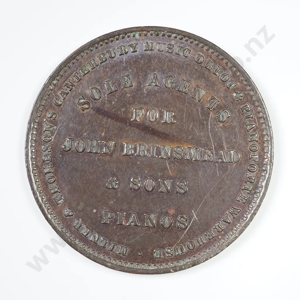 NZ 1881 Milner & Thompson Penny Token Image 1++