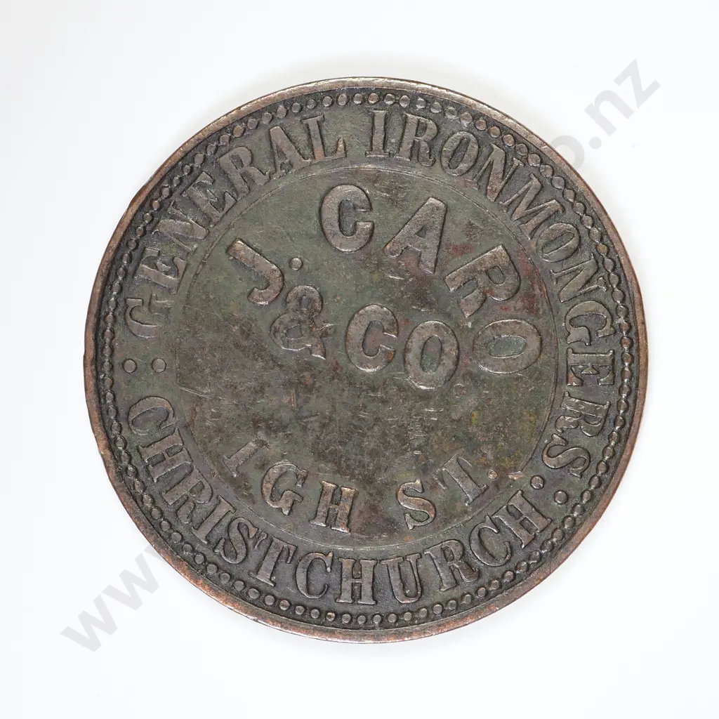 NZ 1860-64 Caro Penny Token Image 1++