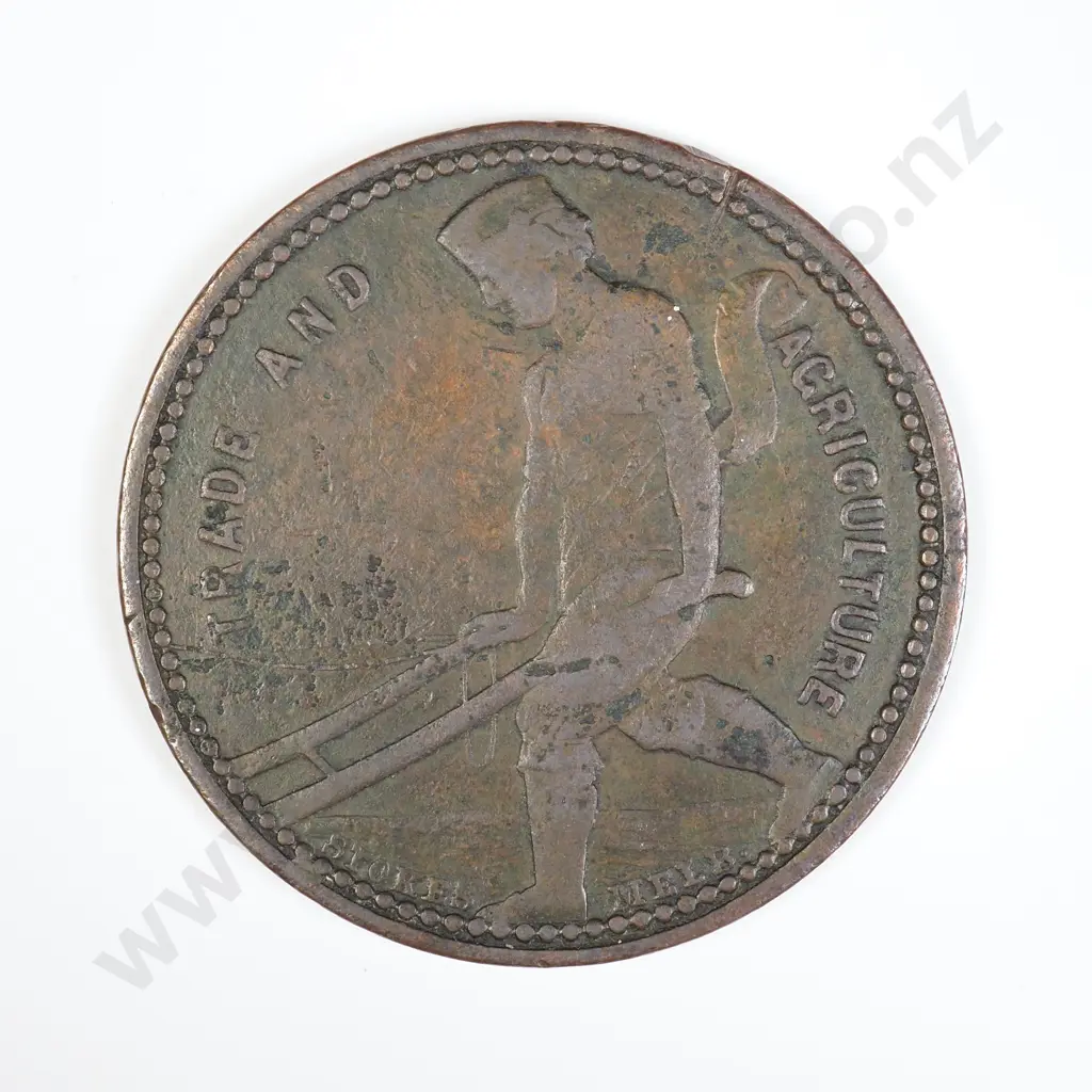 NZ 1860-64 Caro Penny Token Image 1++