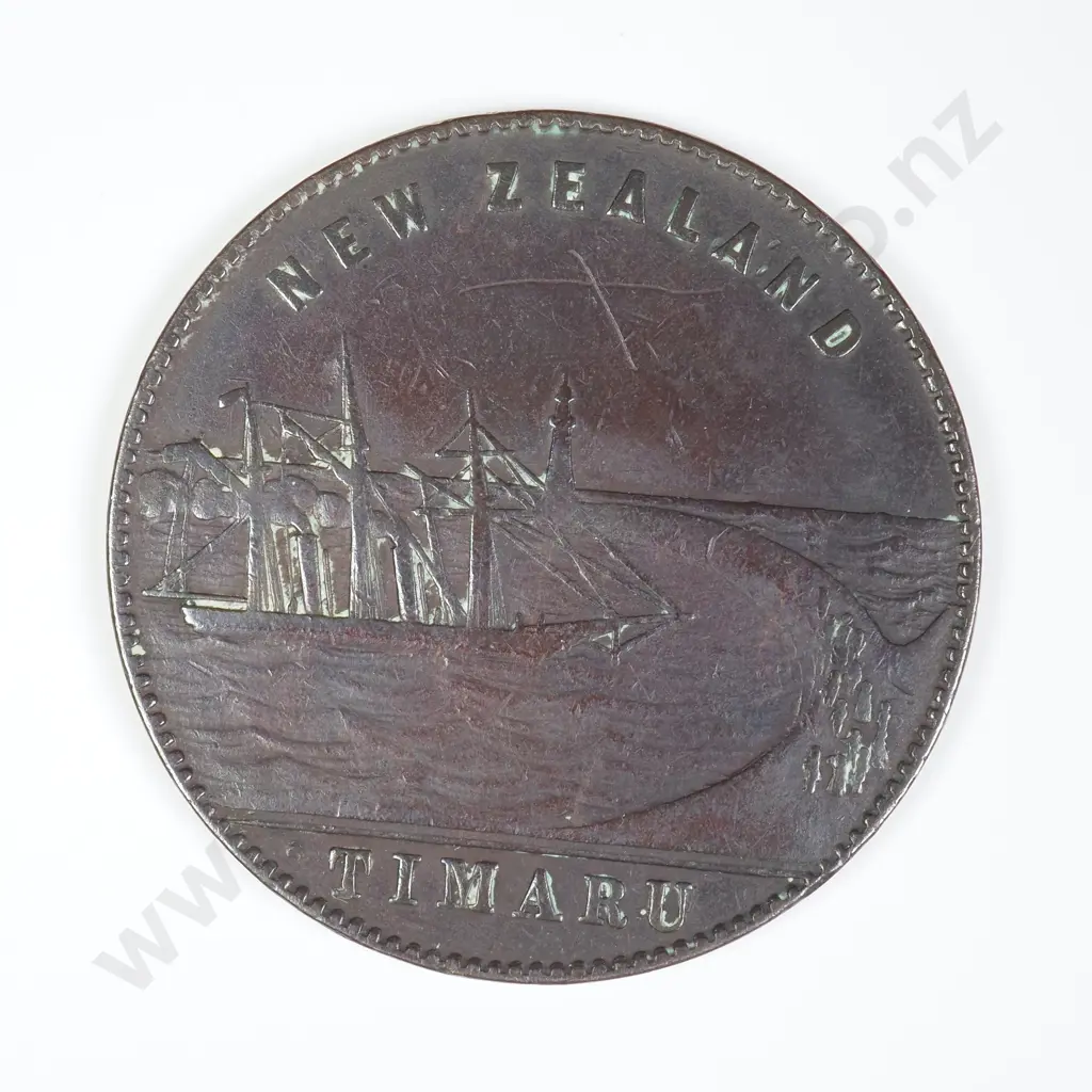 NZ 1865 Clarkson's Turnbull Penny Token Image 1++
