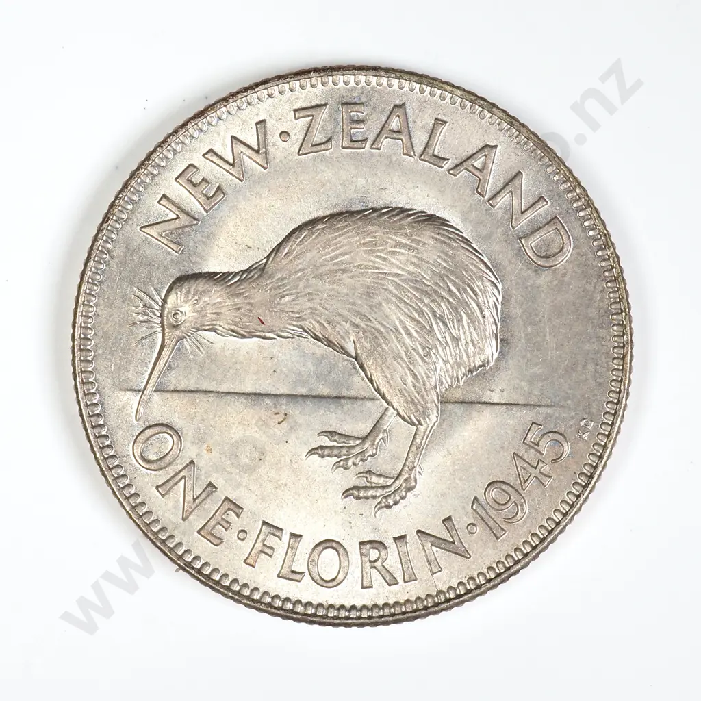 NZ 1945 Florin - Superb Frosty Gem Coin Image 1++