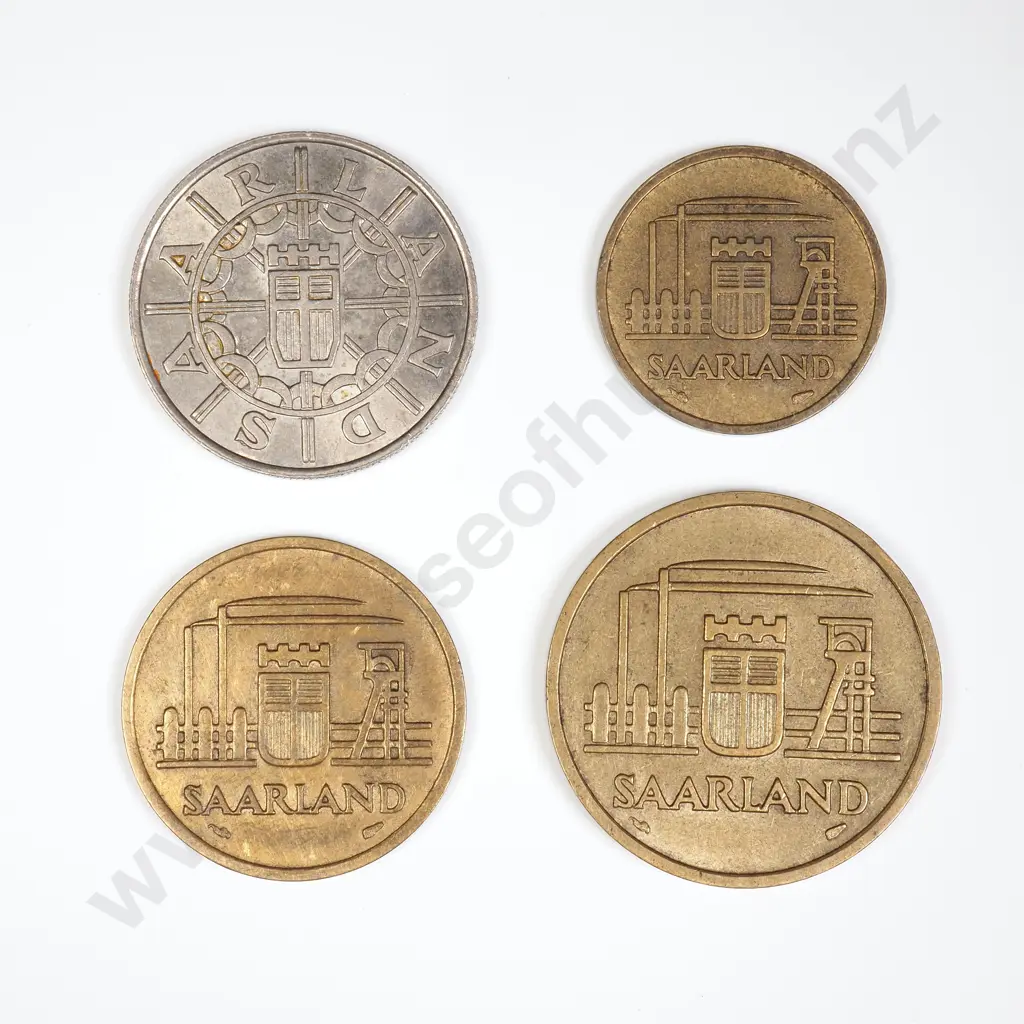 Saarland 1954 10/20/50/100 Franken Coins - Scarce Issues Image 1++