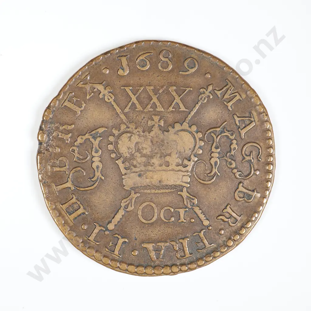 Ireland 1689 - Gun Money Half Crown Image 1++