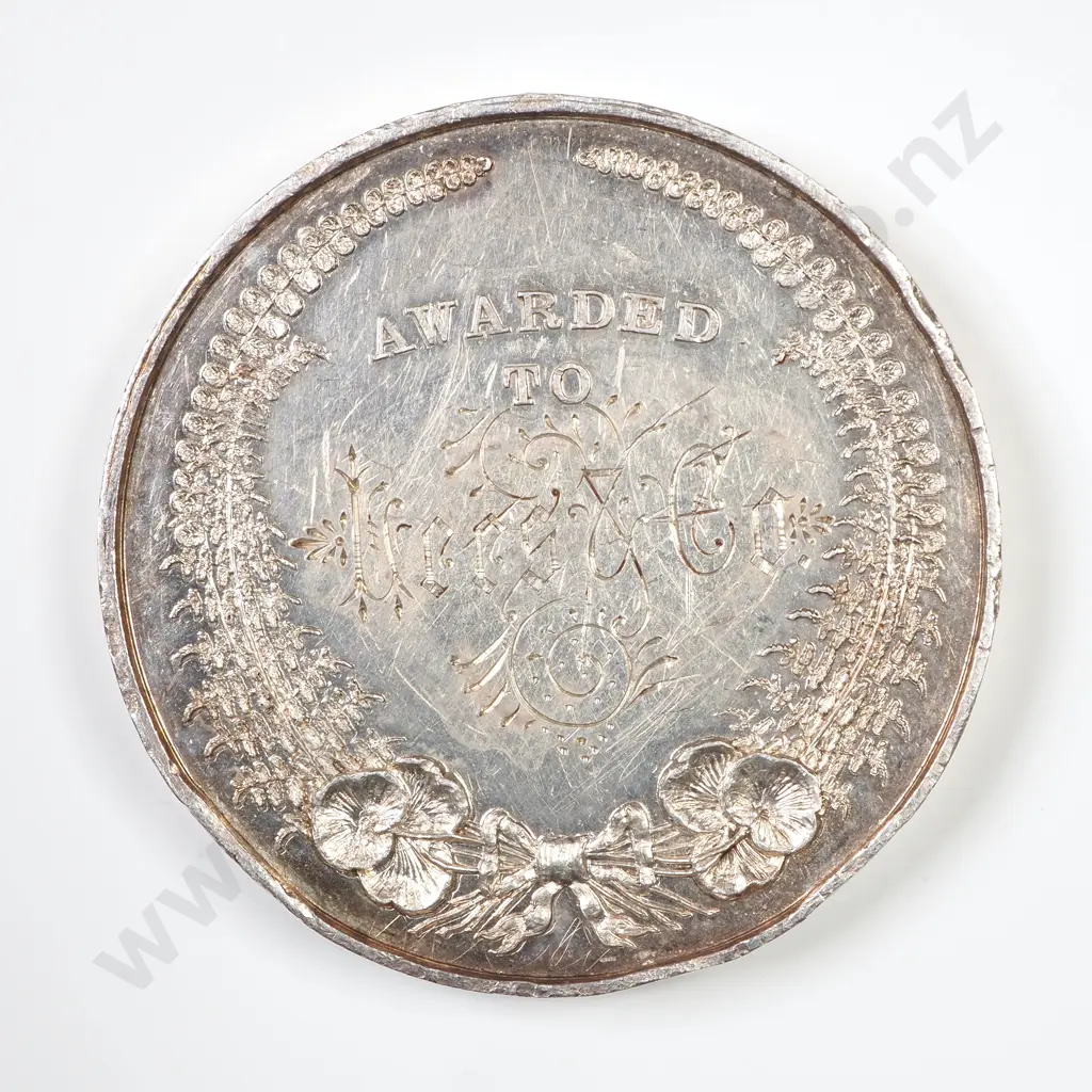 NZ 1885 Industrial Exhibition (wellington) Silver Prize Medal Image 1++