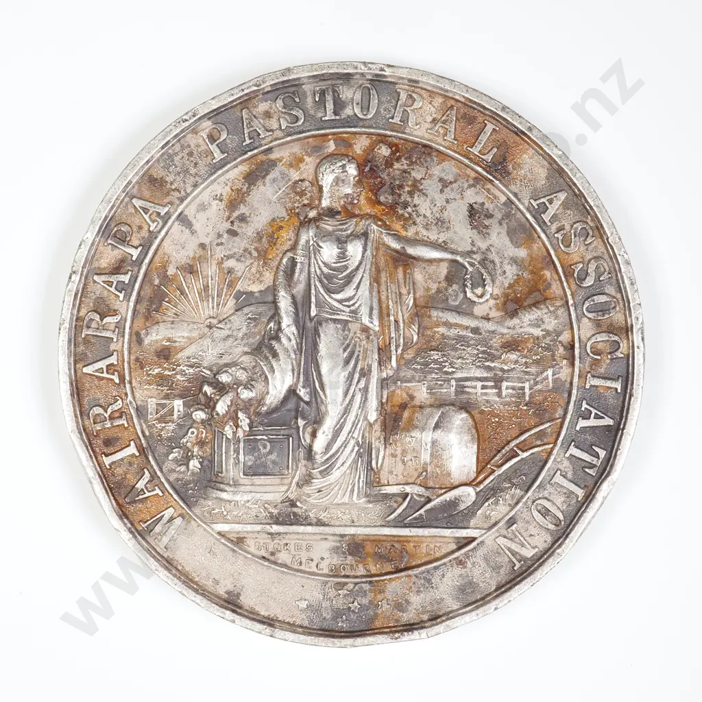 Wairarapa Pastoral Association 1874 Silver Prize Medal for 'Romney Marsh Ewe' Image 1++
