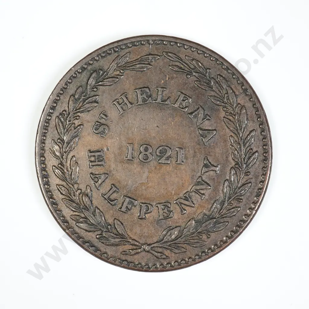 St Helena 1821 Half Penny - Year of Napoleons Death Image 1++