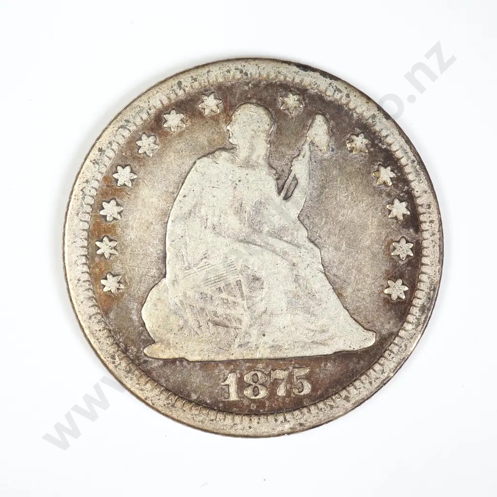 U.S.A. 1875 Seated Liberty 1/4 Dollar Image 1++