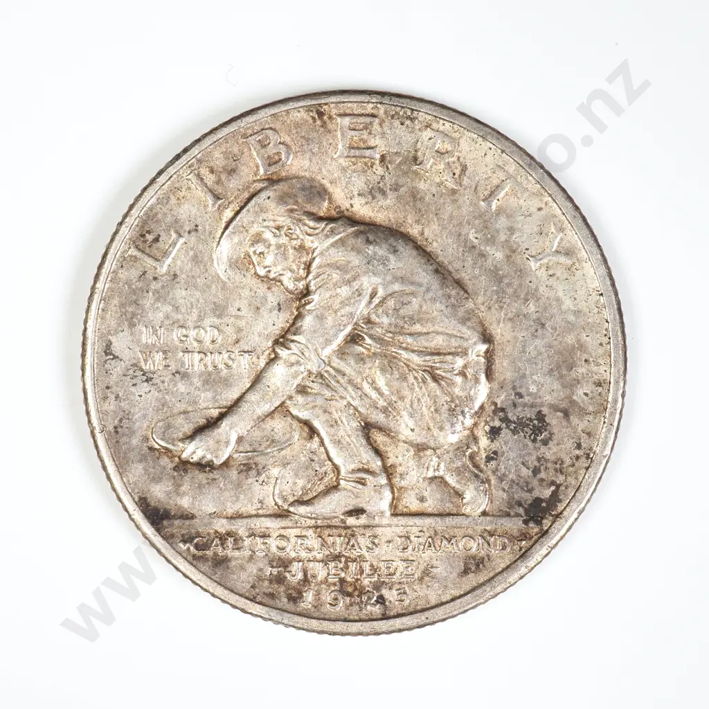 U.S.A. 1925 California Diamond Jubilee Silver 1/2 Dollar Image 1++