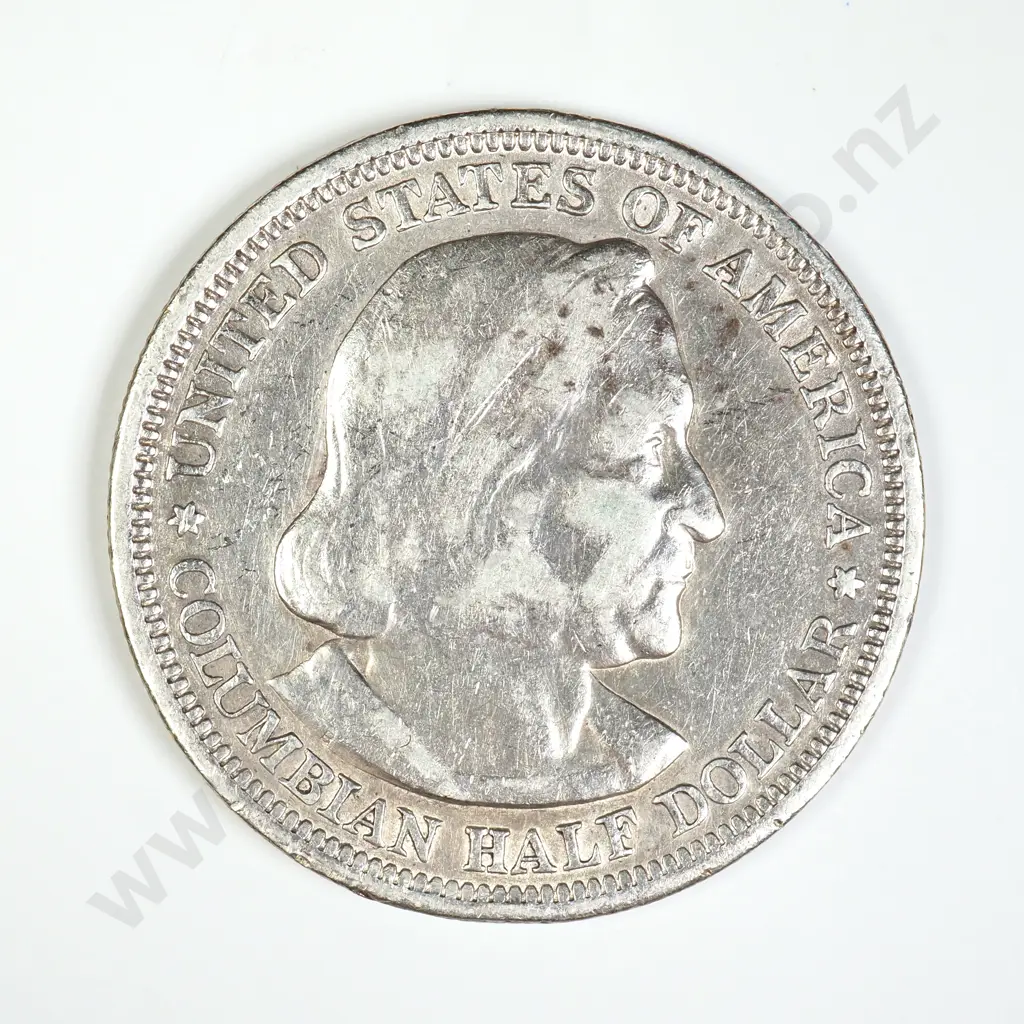 U.S.A. 1893 Columbian Exposition Silver 1/2 Dollar Image 1++
