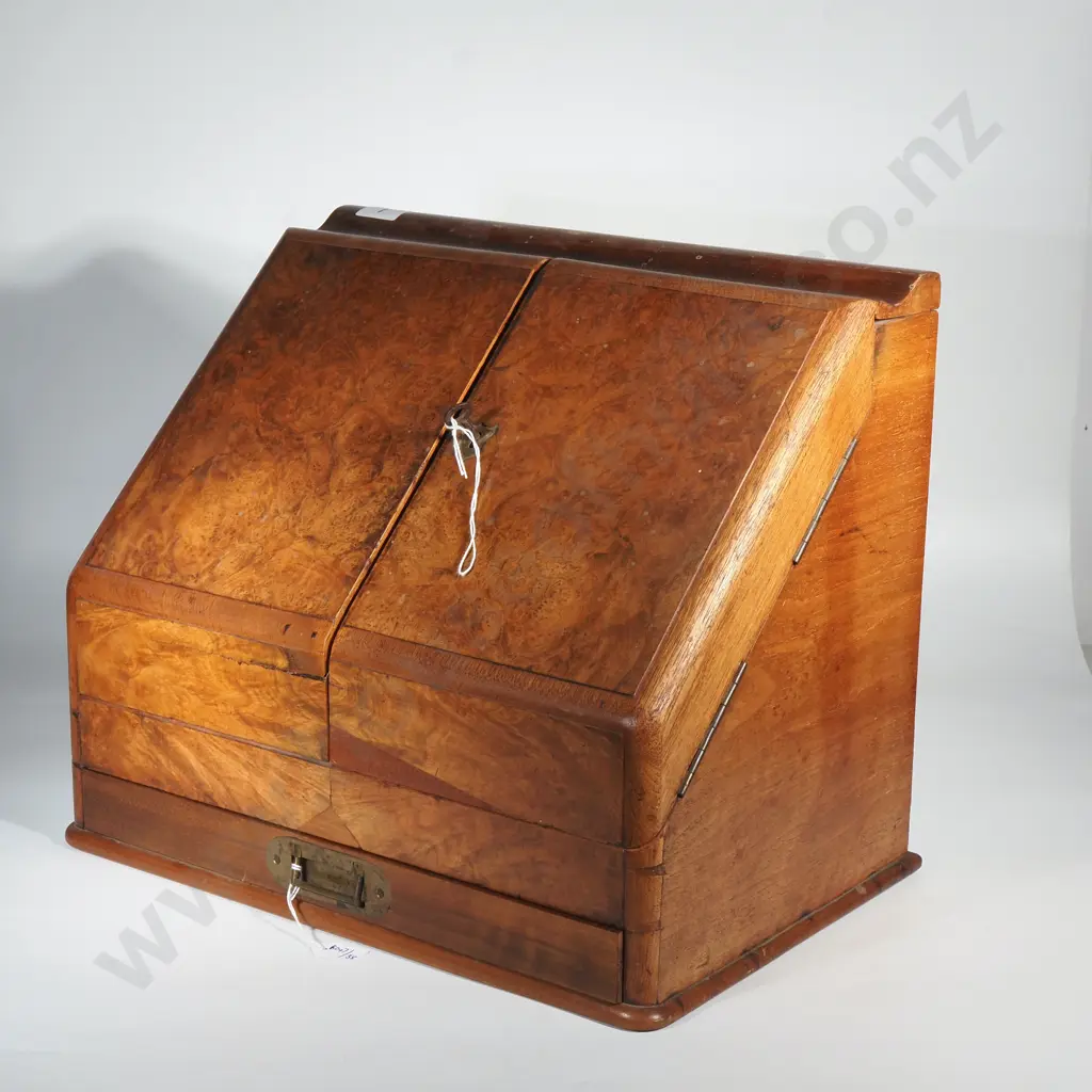 Victorian Walnut Desk Compendium w Drawer Below Image 1++