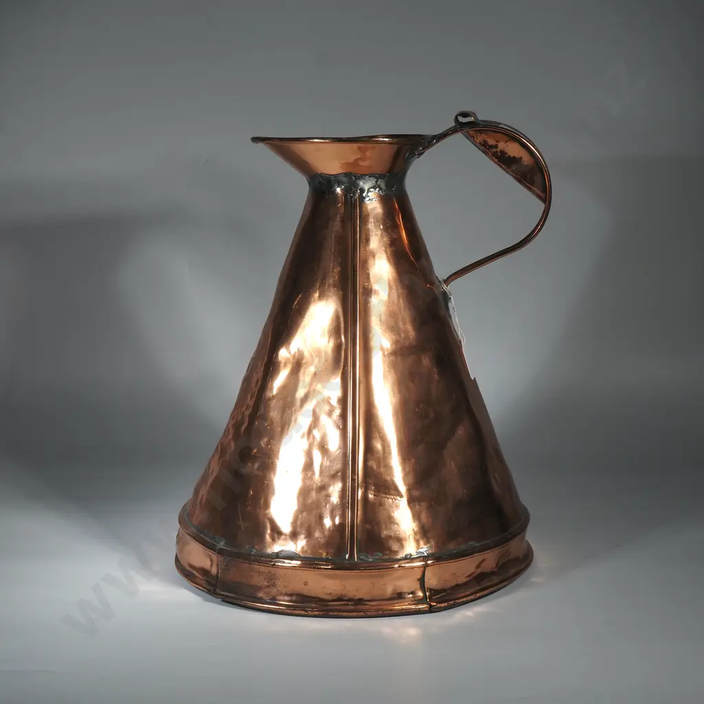 Large 2 Gallon Copper Flagon/Jug ,  Soldered Rim & Base Image 1++