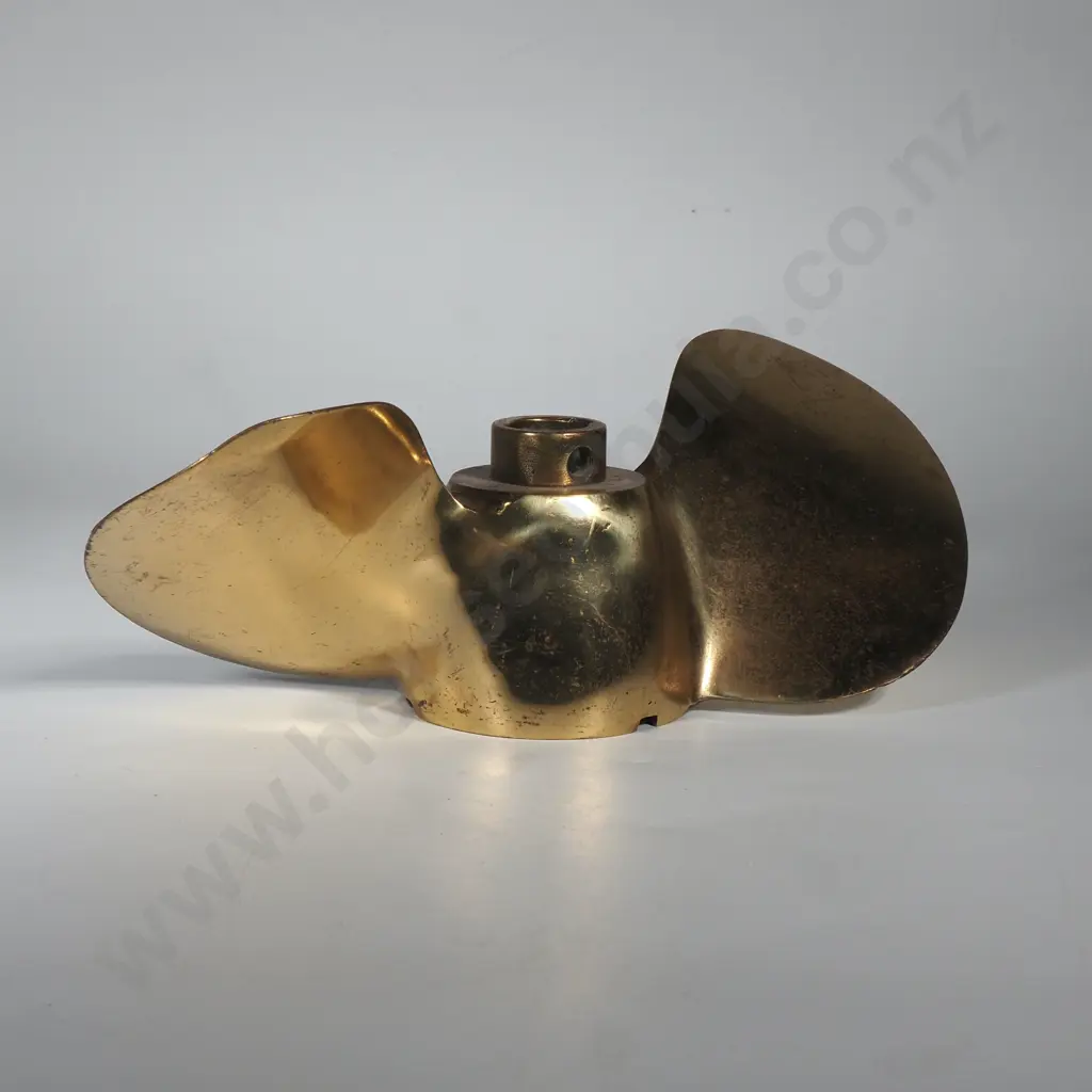 Vintage Brass Michigan Wheel Brass Propeller w Classic Two Blade Design, Marked AJC 465 Image 1++