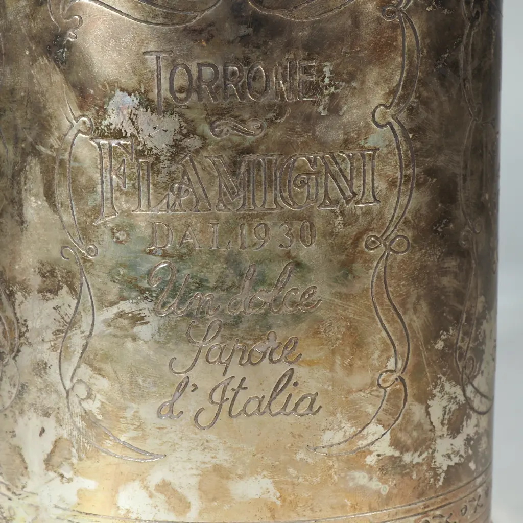 Nougat Flamigni Tin w Lid - Inscribed in Italian Image 1++