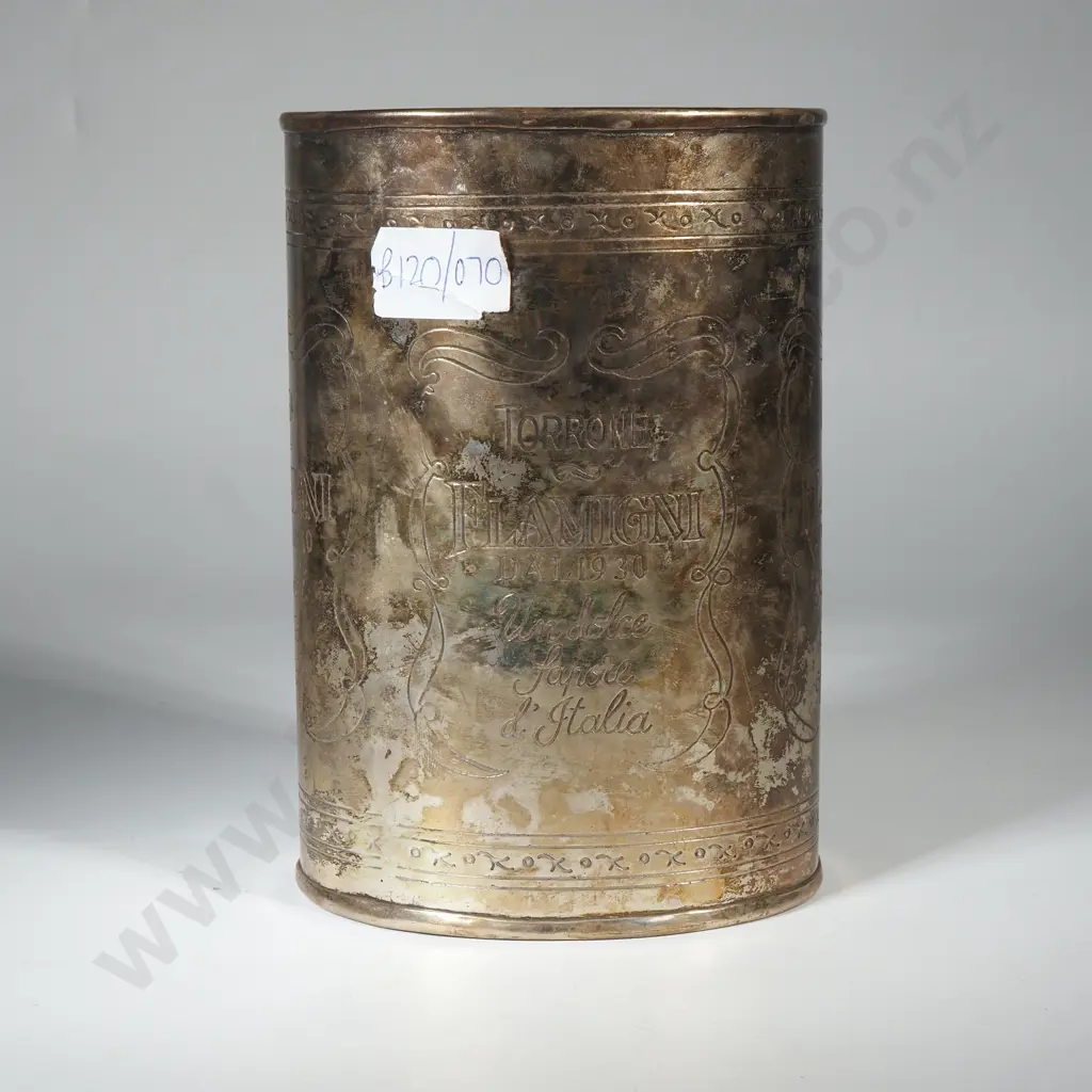 Nougat Flamigni Tin w Lid - Inscribed in Italian Image 1++