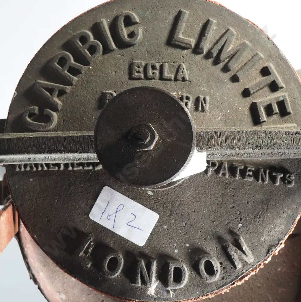 Vintage Carbic Limited  Acetylene  Or Carbide Lamp With Large Round Reflector Behind The Burner. Image 1++